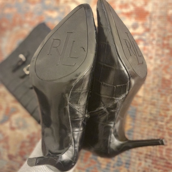 POLO RALPH LAUREN Jennison tall black leather boots with heels size 8.5B - Picture 10 of 11